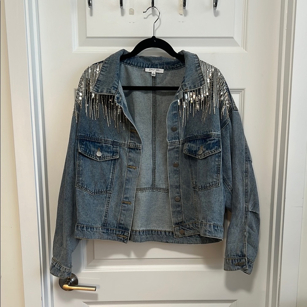 Denim Jacket with Silver Accents